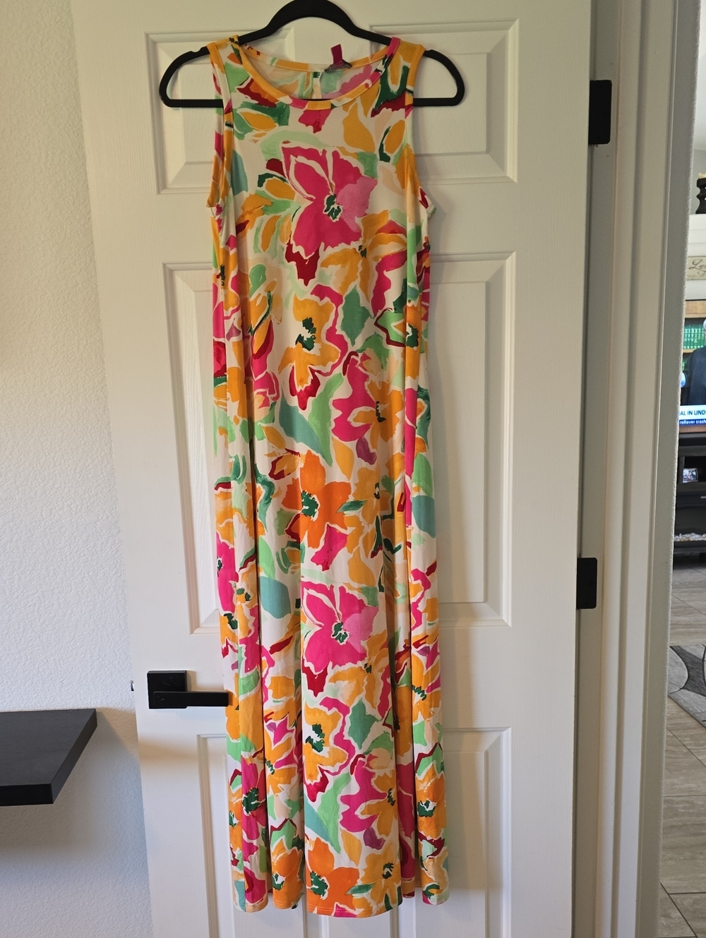 Vince Camuto Cream Floral Maxi Dress- Pink, Orange, Green Sz Sm Nwt